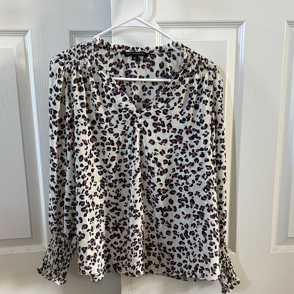 Zac & Rachel Animal Print Blouse - Black and White